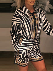 Load image into Gallery viewer, Zebra Print Two-Piece Set
