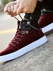 Load image into Gallery viewer, Men&#39;s High-Top Sneakers with Chain
