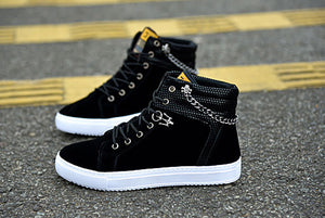 Men's High-Top Sneakers with Chain