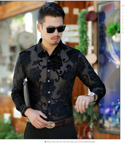 Velvet Floral Men's Shirts