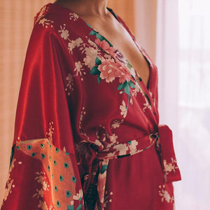 Floral Print Kimono Robe