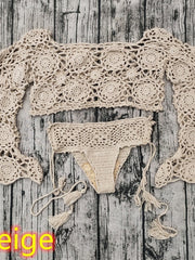 Load image into Gallery viewer, Crochet Long Sleeved Bikini

