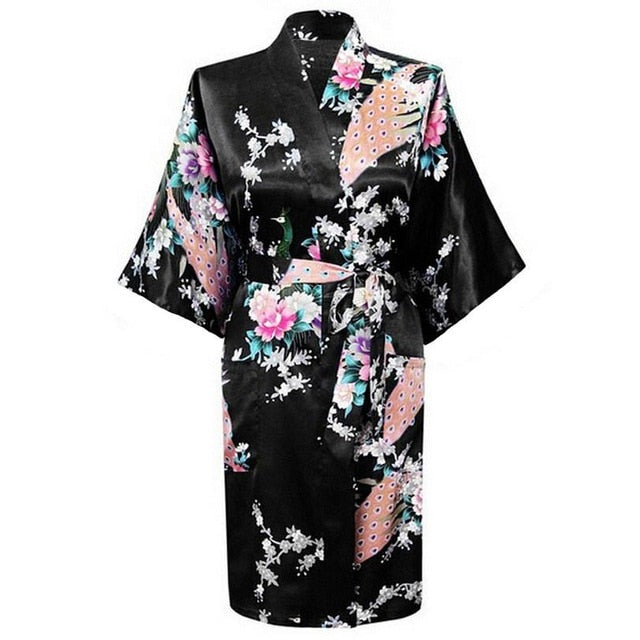 Floral Print Kimono Robe