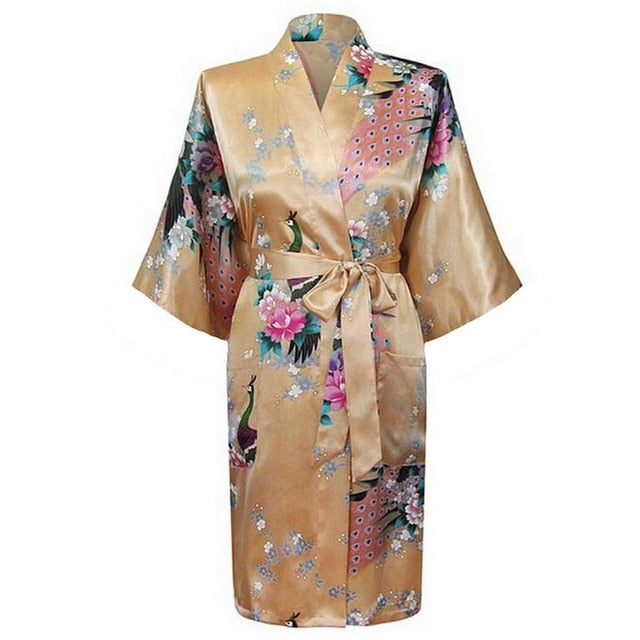 Floral Print Kimono Robe