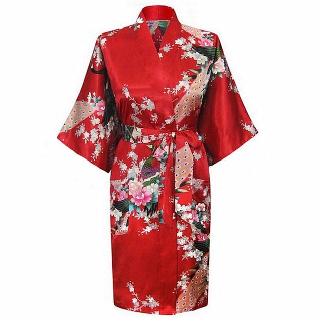 Floral Print Kimono Robe