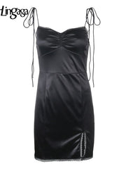 Load image into Gallery viewer, Ruched Bust Satin Dress
