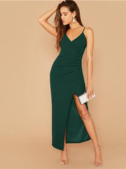 Load image into Gallery viewer, Spaghetti Strap Dress with Slit
