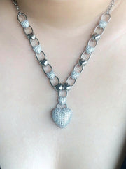 Load image into Gallery viewer, Cubic Zirconia Heart Pendant Necklace
