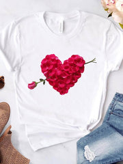 Load image into Gallery viewer, Heart Print T-Shirts
