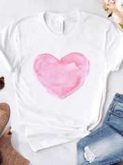 Load image into Gallery viewer, Heart Print T-Shirts
