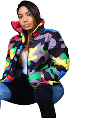 Load image into Gallery viewer, Camo Print Winter Jacket
