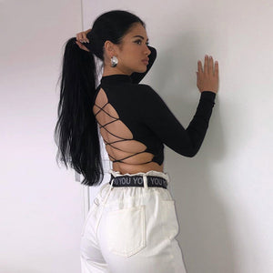 Long-Sleeve Crop Top