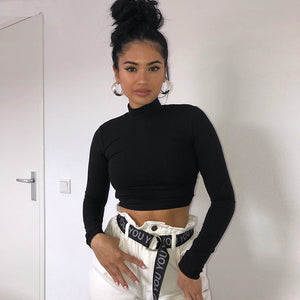 Long-Sleeve Crop Top