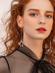 Load image into Gallery viewer, Chain Star Earrings
