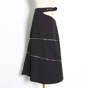 Loose Denim Skirt W/ Zipper