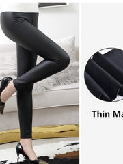 Load image into Gallery viewer, High Waist Faux-Leather Leggings
