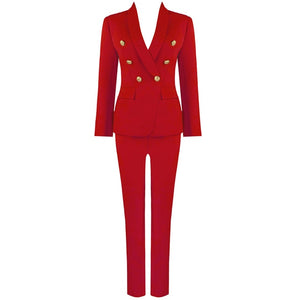 Double-Breasted Pant Suit