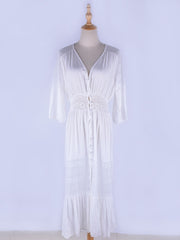 Load image into Gallery viewer, Lace Patchwork Long Beach Dress
