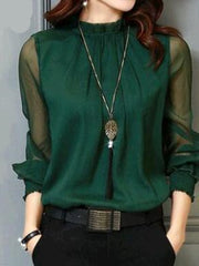 Load image into Gallery viewer, Sheer Long Sleeve Blouse
