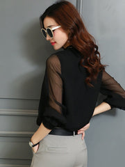 Load image into Gallery viewer, Sheer Long Sleeve Blouse
