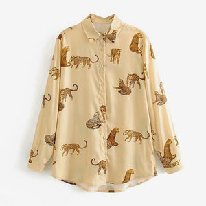 Long Sleeve Animal Print Shirt