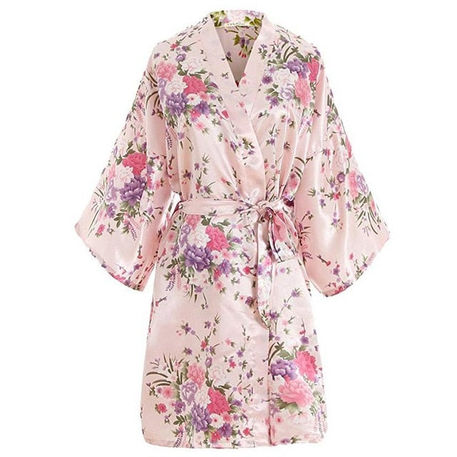 Floral Print Kimono Robe