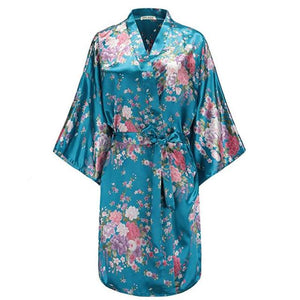 Floral Print Kimono Robe