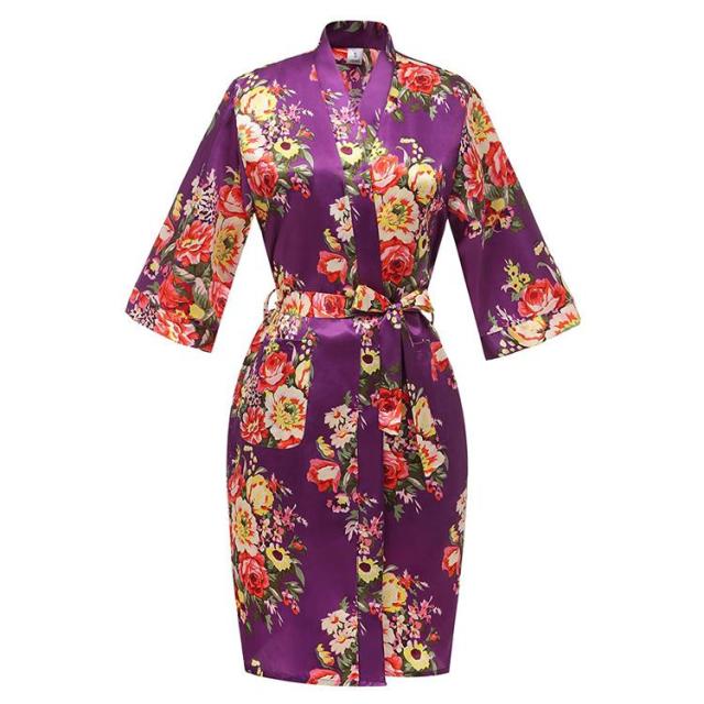 Floral Print Kimono Robe
