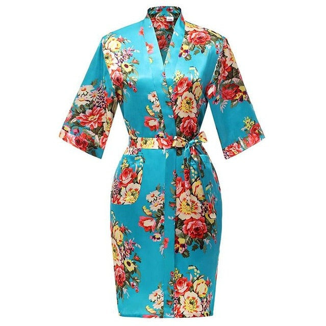Floral Print Kimono Robe