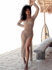 Load image into Gallery viewer, Long Sleeve Crochet Dress
