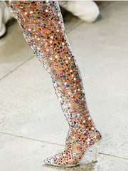 Load image into Gallery viewer, Multi-Color Crystal High Heels Shoes
