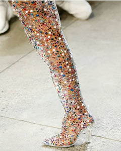 Multi-Color Crystal High Heels Shoes