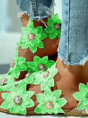 Load image into Gallery viewer, Floral Flat Sandal
