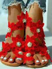 Load image into Gallery viewer, Floral Flat Sandal
