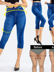 Load image into Gallery viewer, Jeans Print Capris
