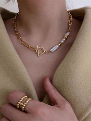 Load image into Gallery viewer, Asymmetrical Pearl Necklace
