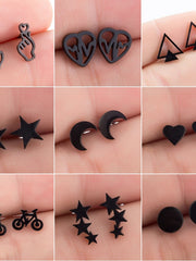 Load image into Gallery viewer, Black Steel Earrings
