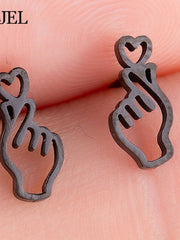 Load image into Gallery viewer, Black Steel Earrings
