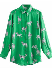 Load image into Gallery viewer, Long Sleeve Animal Print Shirt

