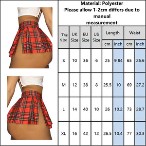 High Split Plaid Mini Skirts