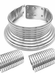 Load image into Gallery viewer, Collar, Earrings, &amp; Matching Cuffs Jewelry Set
