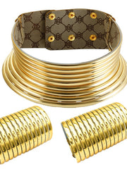 Load image into Gallery viewer, Collar, Earrings, &amp; Matching Cuffs Jewelry Set
