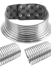 Load image into Gallery viewer, Collar, Earrings, &amp; Matching Cuffs Jewelry Set
