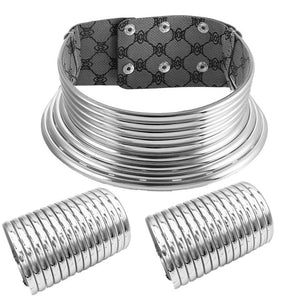 Collar, Earrings, & Matching Cuffs Jewelry Set