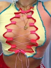 Load image into Gallery viewer, Patchwork Crop Top
