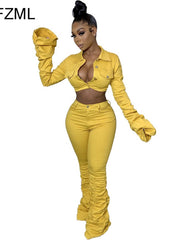 Load image into Gallery viewer, Long Sleeve Crop Top &amp; Pants
