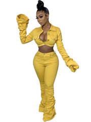 Load image into Gallery viewer, Long Sleeve Crop Top &amp; Pants
