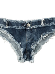 Load image into Gallery viewer, Denim Mesh Micro Shorts
