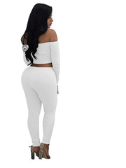 Load image into Gallery viewer, Long Sleeved Crop Top &amp; Pant Set
