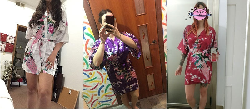 Floral Print Kimono Robe